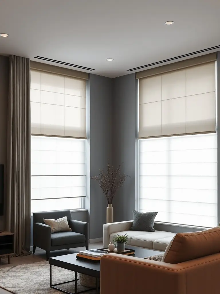 A photo showcasing energy-efficient cellular blinds in a home, emphasizing their ability to block sunlight and insulate the room.
